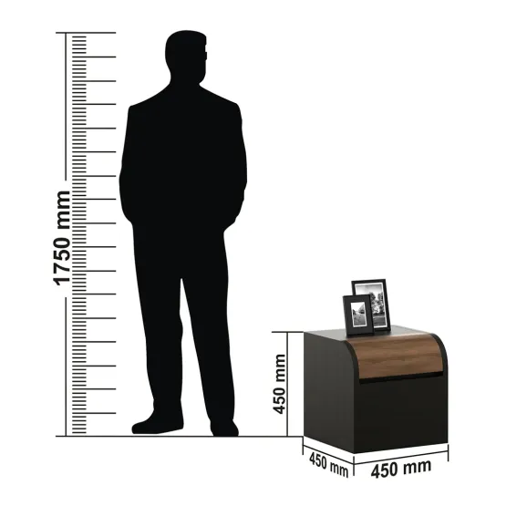 Amazon Bedside Table - Natural Wenge Woodpore