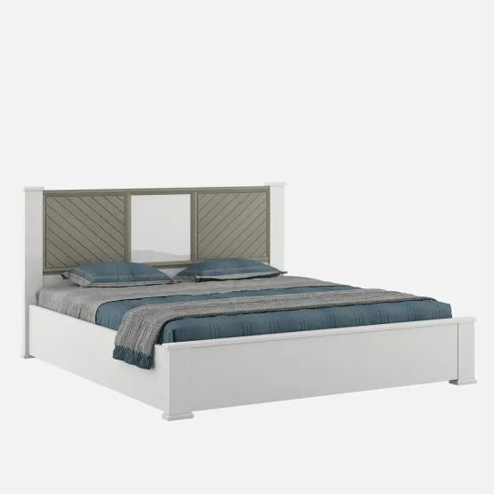 Alaska V3 King Bed Full Lifton - High Gloss White