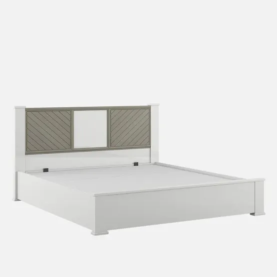 Alaska V3 King Bed Full Lifton - High Gloss White