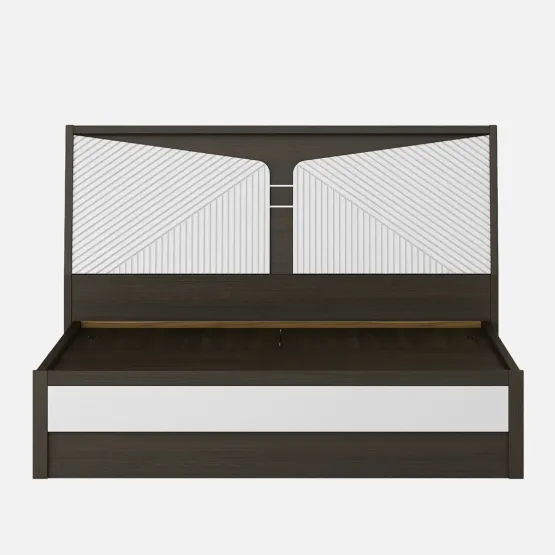 Alina King Bed With 3/4 Lift On - Storage Fumed Oak Woodpore