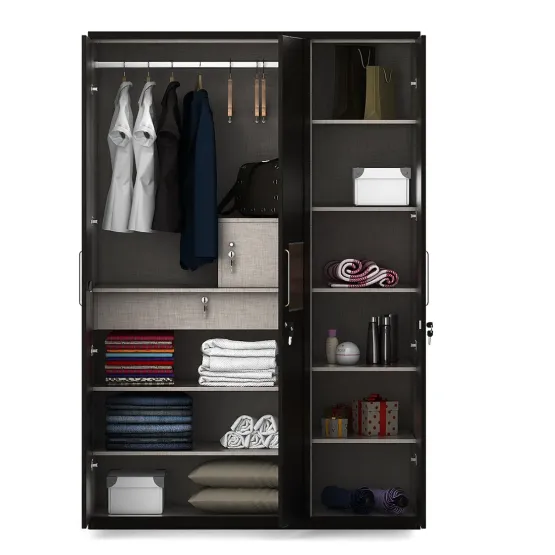 Amazon 3 Door Wardrobe - Natural Wenge Woodpore