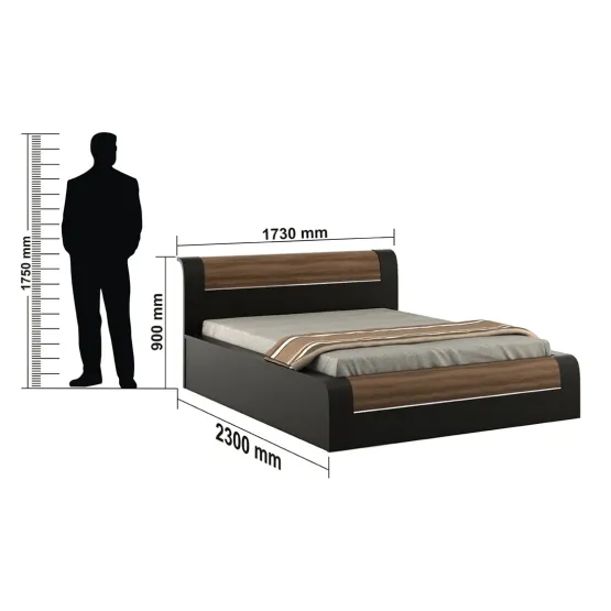 Amazon Queen Bed With 3/4 Lift On - Natural Wenge