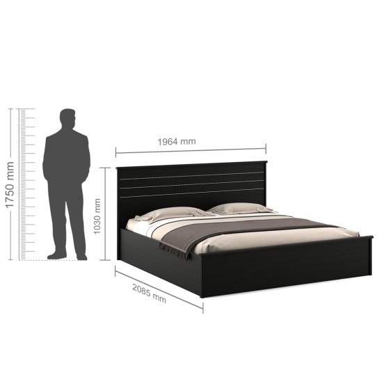 Carnival  King Bed With Box Storage - Natural Wenge Woodpore