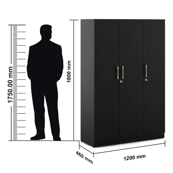 Carnival 3 Door Wardrobe Without Mirror - Natural Wenge Woodpore