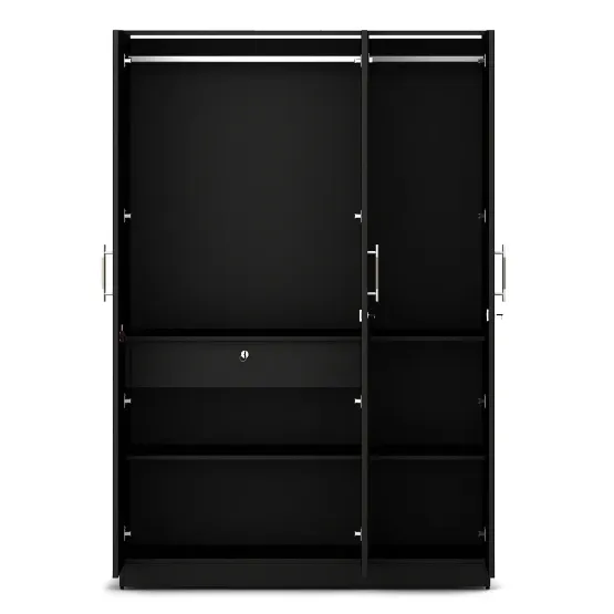 Carnival 3 Door Wardrobe Without Mirror - Natural Wenge Woodpore