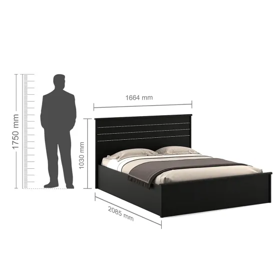 Carnival V2 Queen Bed With 3/4 Lifton - Natural Wenge Woodpore