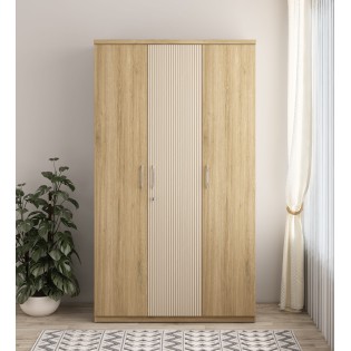 Cleo 3 Door Wardrobe-santana Oak & Bamboo Flute