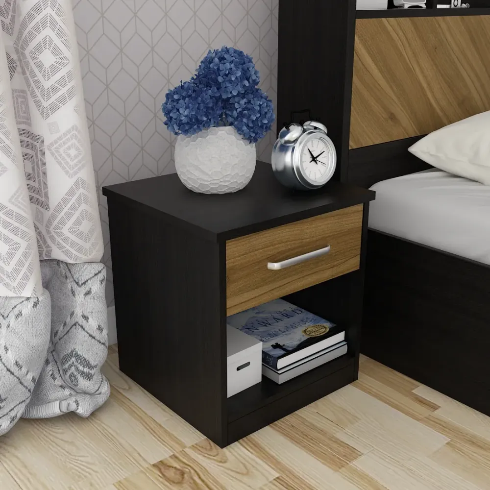 Cosmos Bedside Table - Natural Wenge Woodpore