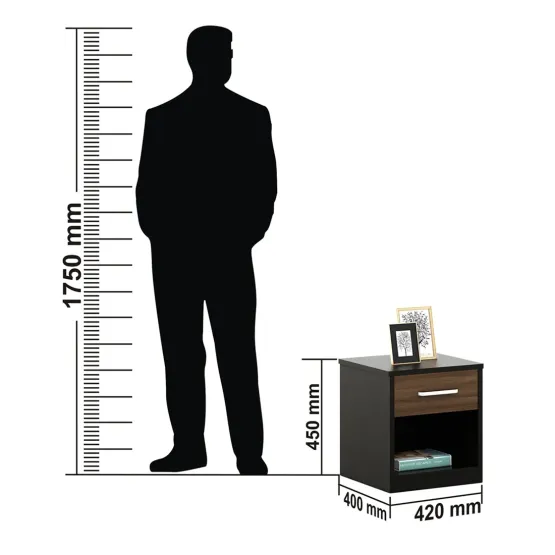 Cosmos Bedside Table - Natural Wenge Woodpore