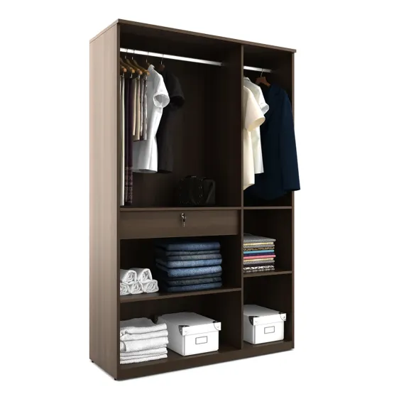 Crescent 3 Door Wardrobe With Mirror - Mol-acacia Dark Woodpore