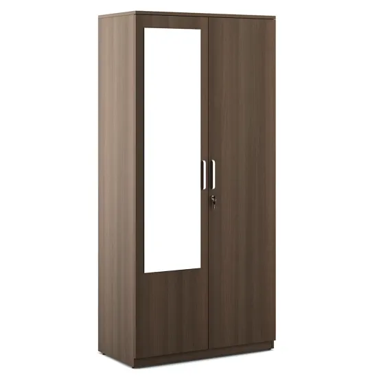 Crescent 2 Door Wardrobe With Mirror - Mol-acacia Dark Woodpore