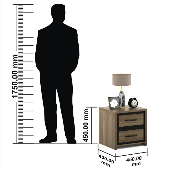 Dublin Bedside Table - Lyon Walnut