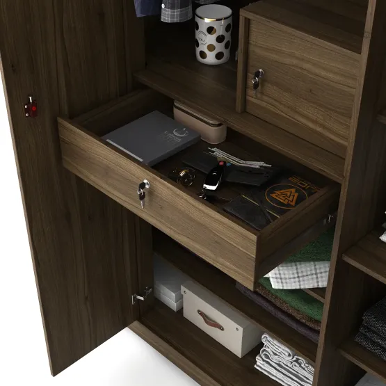 Emperor / Proton 4 Door Wardrobe - Lyon Walnut