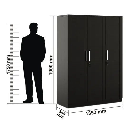 Grace 3 Door Wardrobe - Natural Wenge Woodpore