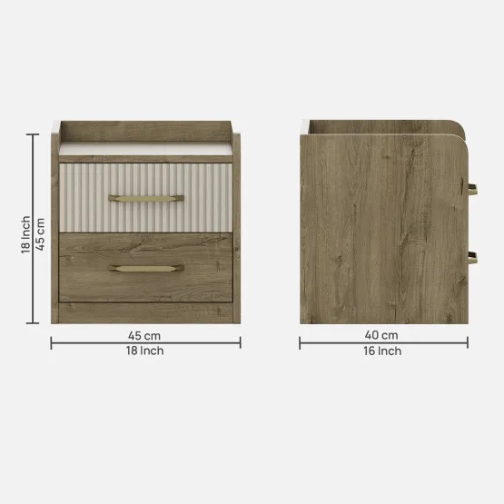 Gloria Bedside Table - Sebastian Oak