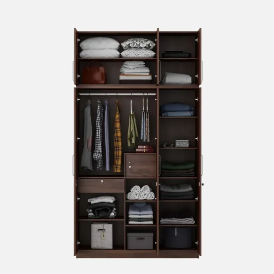 Grace 3 Door Wardrobe Without Mirror With Loft -sheesham