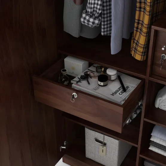 Grace 3 Door Wardrobe Without Mirror With Loft -sheesham