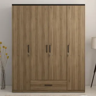 Hover 4 Door Wardrobe Without Mirror-lyon Walnut & Natural Wenge