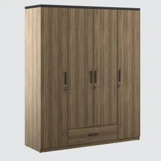 Hover 4 Door Wardrobe Without Mirror-lyon Walnut & Natural Wenge