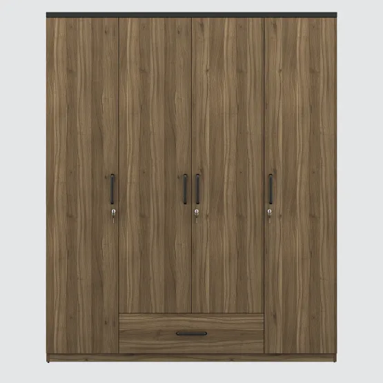 Hover 4 Door Wardrobe Without Mirror-lyon Walnut & Natural Wenge