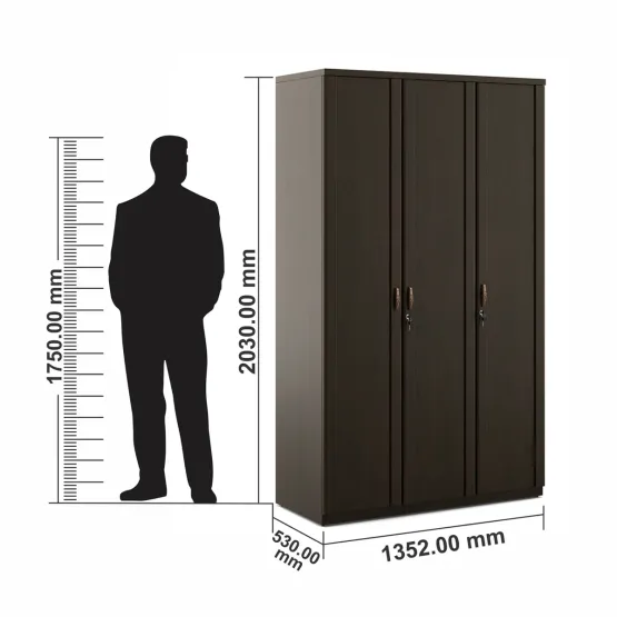 Harmony 3 Door Wardrobe Without Mirror - Vermount - Woodpore