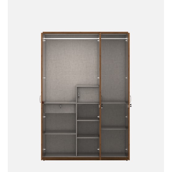 Harmony 3 Door Wardrobe Without Mirror - Natural Teak