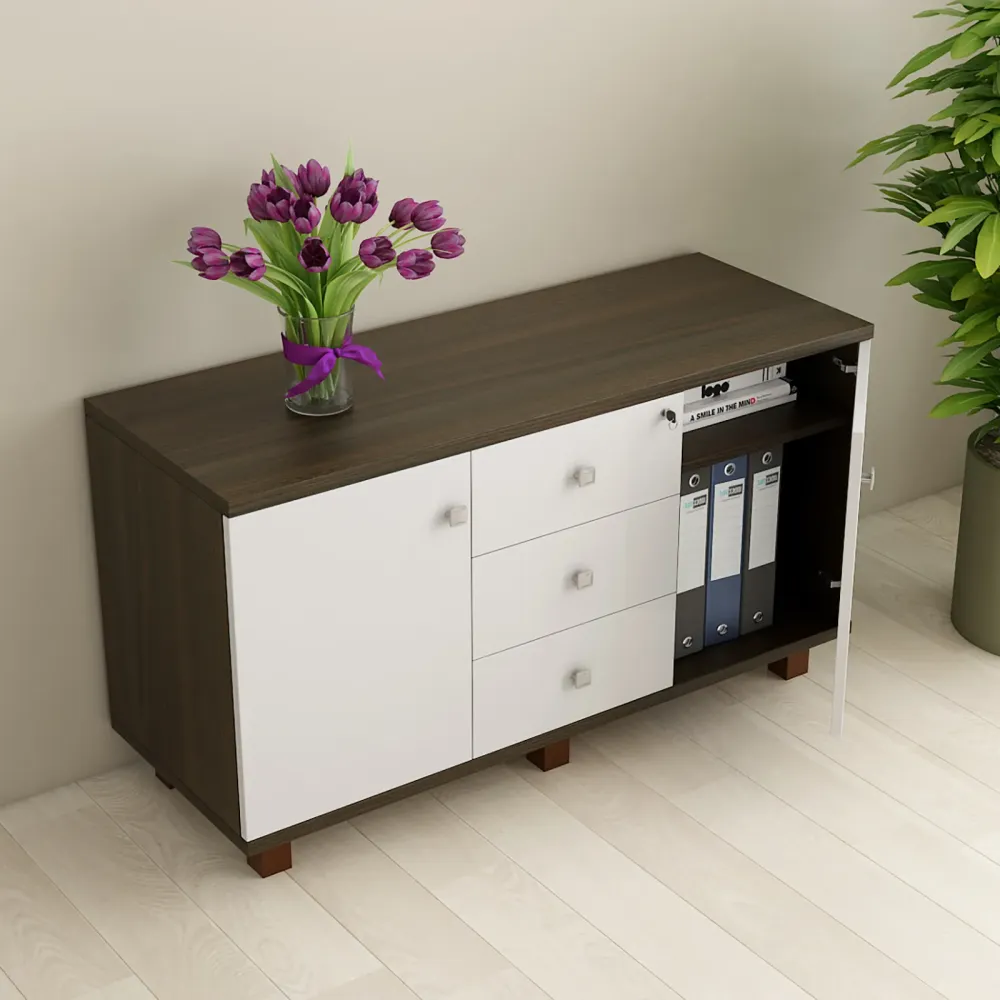 Icon Credestal Unit Small - Fumed Oak