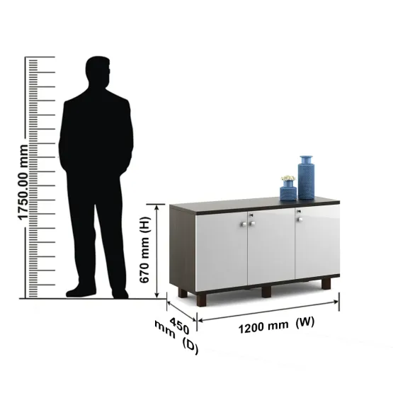 Icon Low Height Storage Small - Fumed Oak