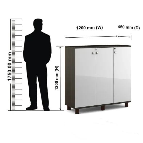 Icon Mid Height Storage Small - Fumed Oak