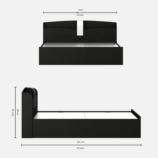 Imperial Queen Bed Front Pull Out Storage - Natural Wenge Woodpore