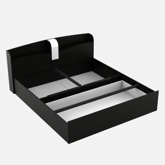 Imperial Queen Bed Front Pull Out Storage - Natural Wenge Woodpore