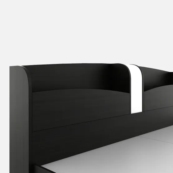 Imperial Queen Bed Front Pull Out Storage - Natural Wenge Woodpore