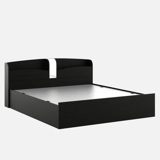 Imperial Queen Bed Front Pull Out Storage - Natural Wenge Woodpore