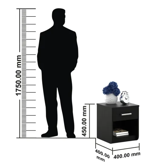 Imperial Bedside Table - Natural Wenge Woodpore