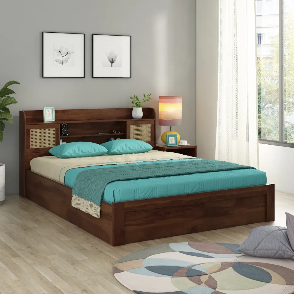 Jude Queen Bed With Box Storage - Sheesham