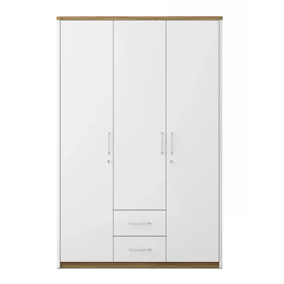 Jupiter 3 Door Wardrobe Without Mirror - High Gloss White
