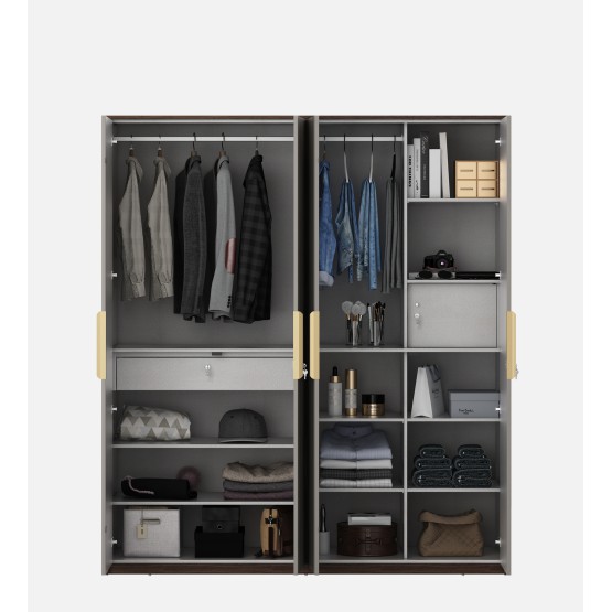 Adore 4 Door Wardrobe-sahara Beige & Dark Brown Eucalyptus