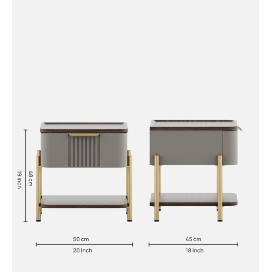 Adore Bedside-sahara Beige & Dark Brown Eucalyptus