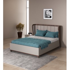 Adore King Bed Full Lifton-sahara Beige & Dark Brown Eucalyptus