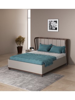 Adore King Bed Full Lifton-sahara Beige & Dark Brown Eucalyptus