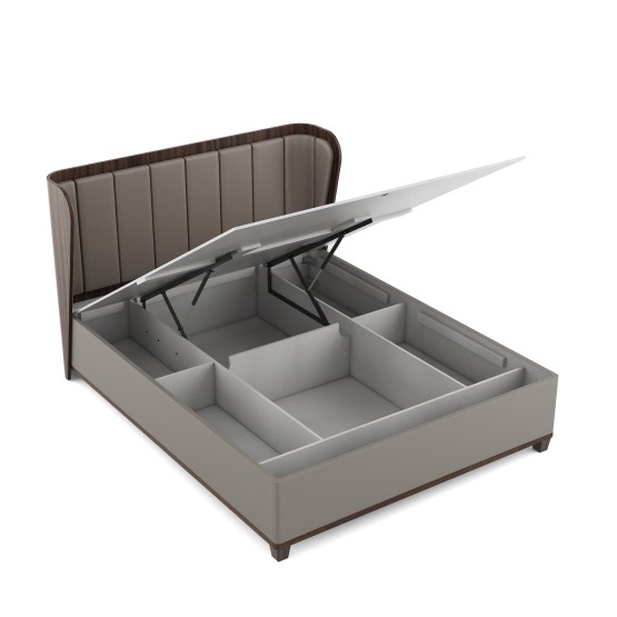 Adore Queen Bed Full Lifton-sahara Beige & Dark Brown Eucalyptus