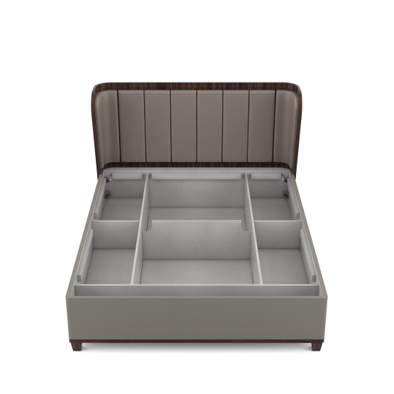 Adore Queen Bed Full Lifton-sahara Beige & Dark Brown Eucalyptus