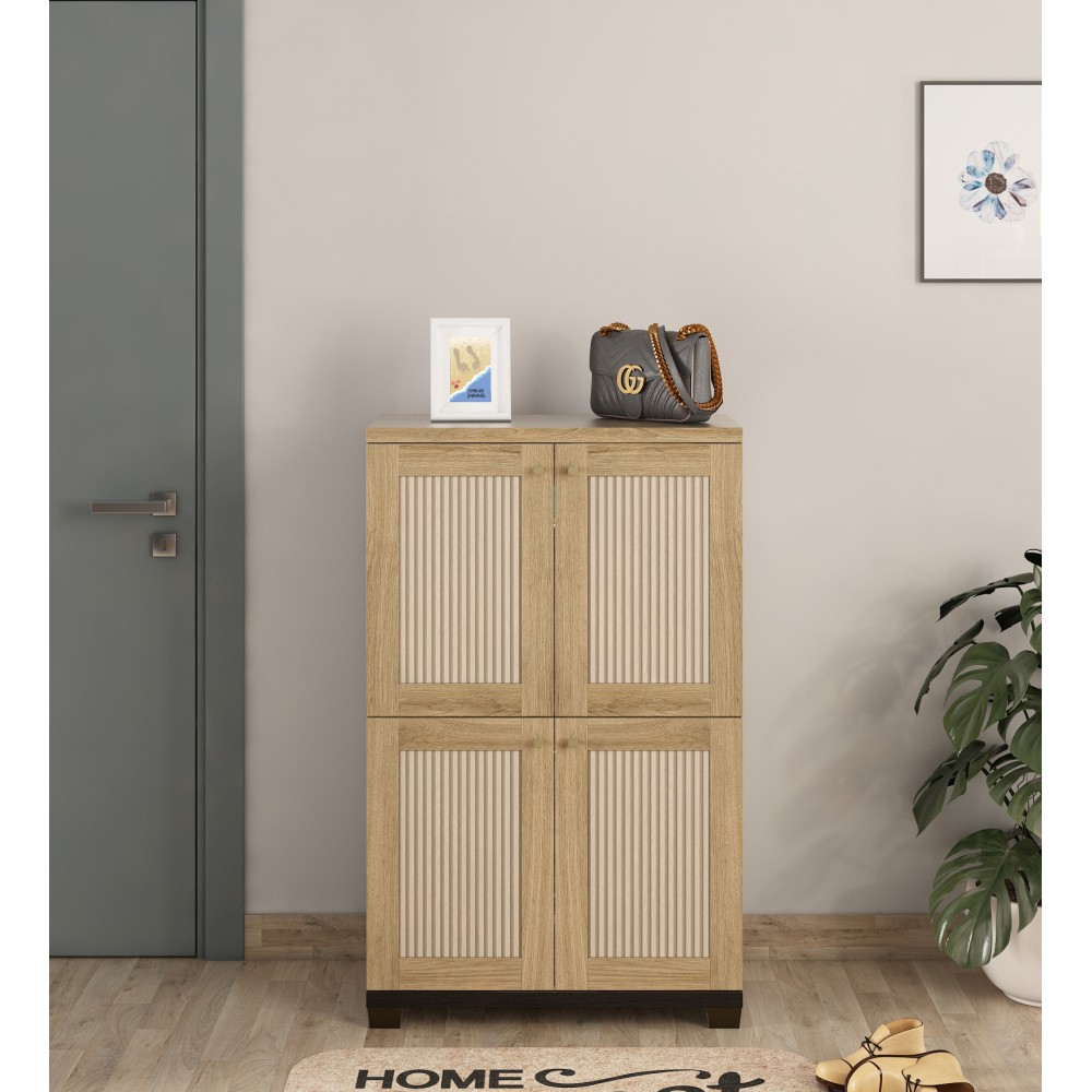 Baxton (shc01) Shoe Cabinet - Santana Oak