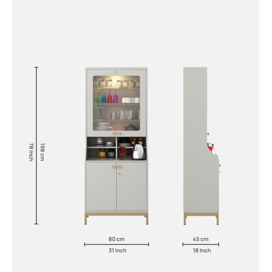 Crockery Unit Empress- Pumic Grey