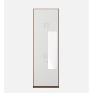 Dew 2 Door Wardrobe Fw Shutter Mirror With Loft - Walnut Rigato