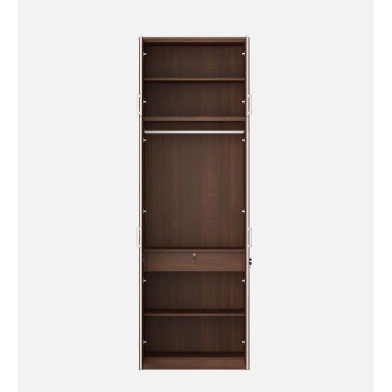 Dew 2 Door Wardrobe Fw Shutter Mirror With Loft - Walnut Rigato