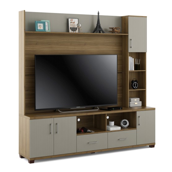 Vista Tv Wall Unit - Natural Teak