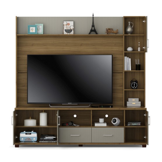 Vista Tv Wall Unit - Natural Teak