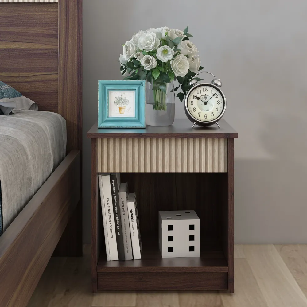Kia Bedside Table - Lyon Walnut
