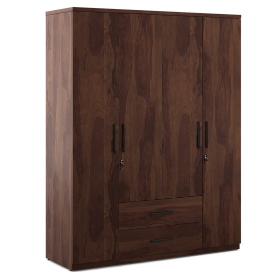 Lauren 4 Door Wardrobe Without Mirror - Sheesham